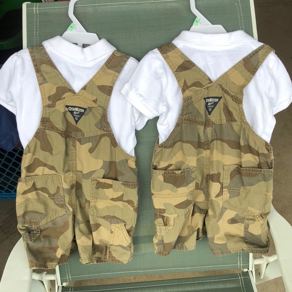 Camo overalls and polo shirt outfit - Picture 2 of 2